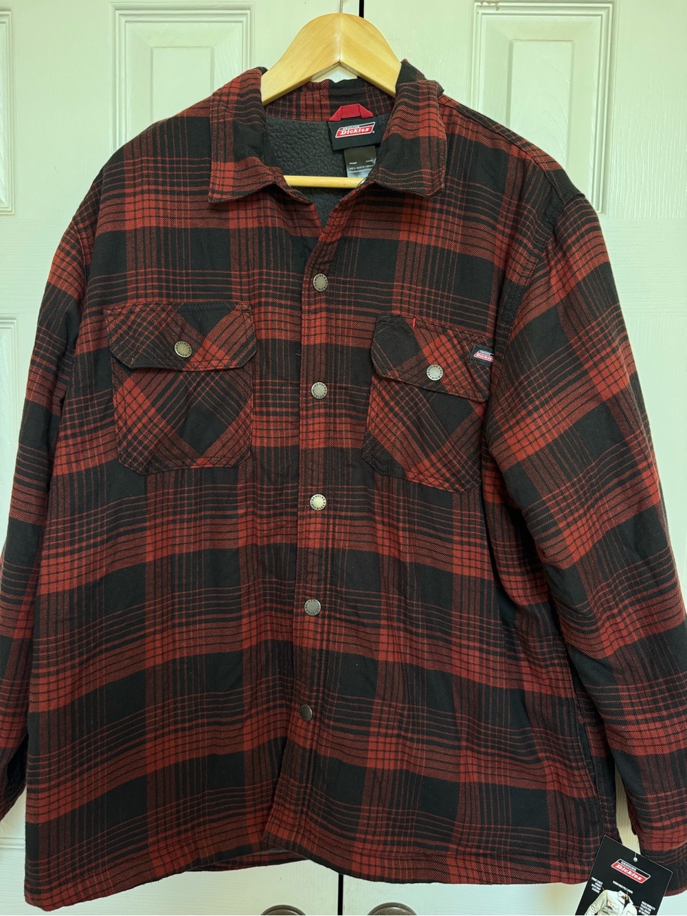 NWT Genuine Dickies High-Pile Fleece Lined Flannel Shirt Jacket - Men's Size XL